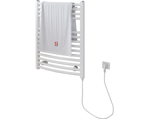 SCHULTE Europa elektrische handdoekwarmer, verwarmingselement rechts, 50 x 69,5 cm, 300 W, met Schuko-stekker, wit