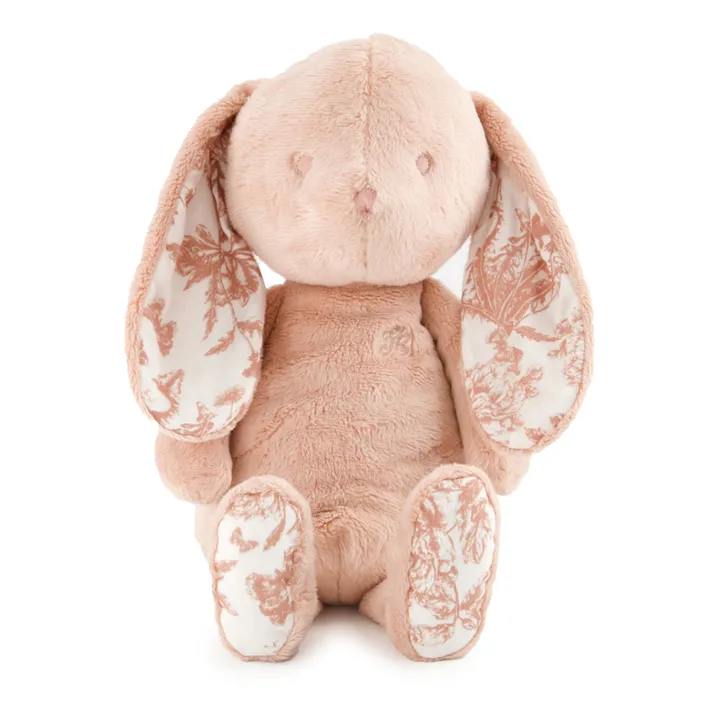 Tartine et Chocolat Peluche Augustin le lapin Toile de Jouy | Rose pêche