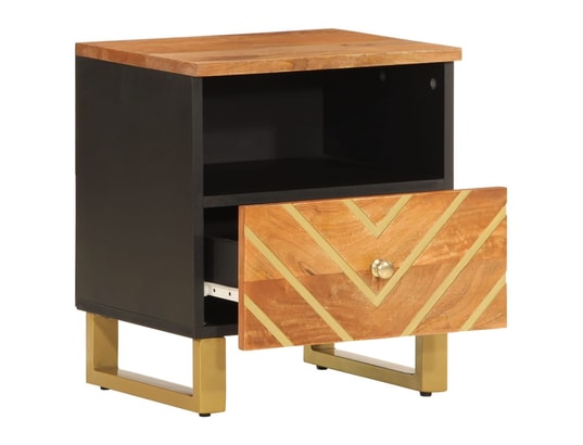 VIDAXL - Tables de chevet 2 pcs marron et noir bois de manguier solid...