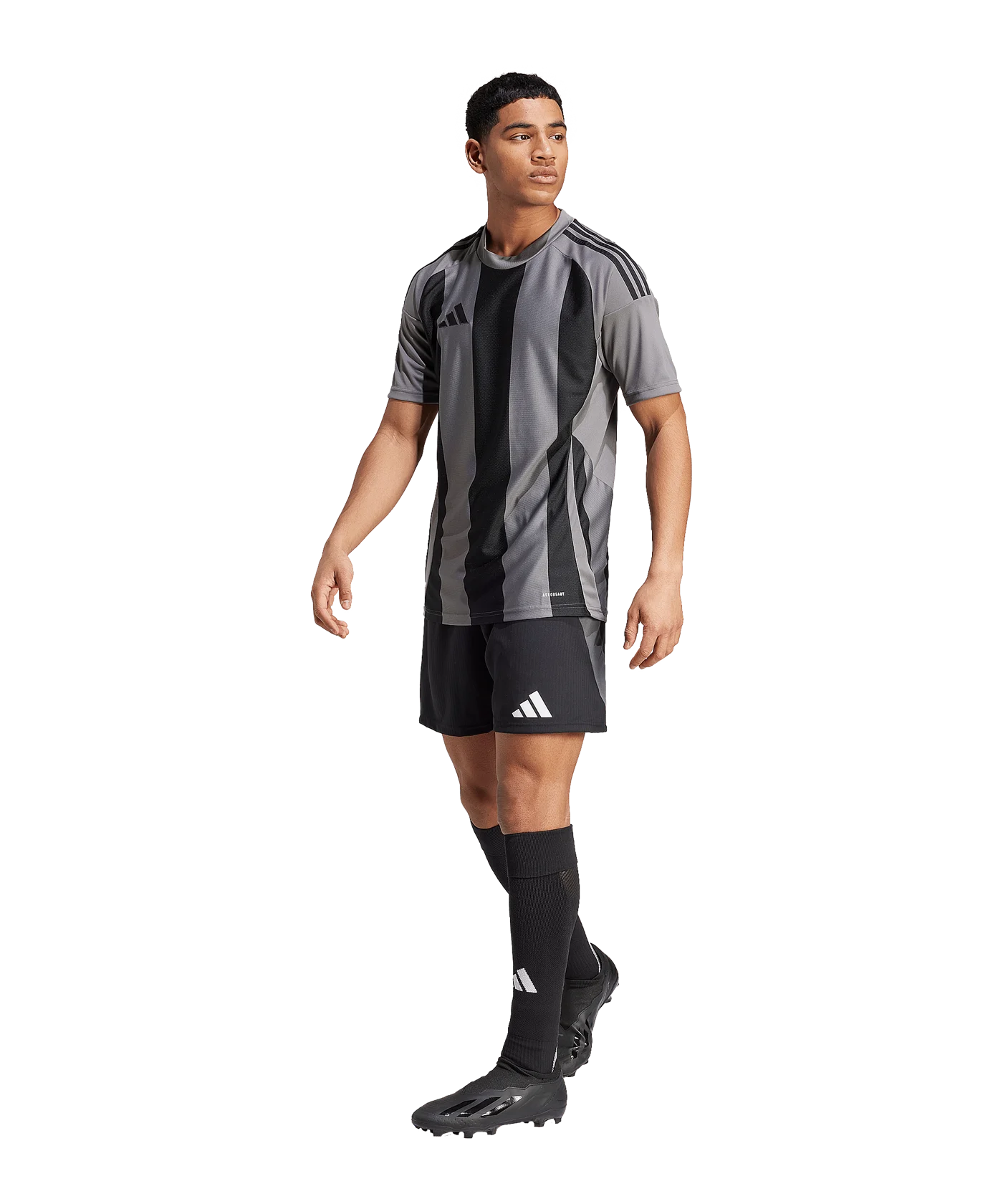 adidas Striped 24 Trikot Grau Schwarz