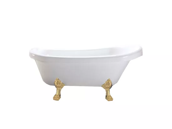 Baignoire ilôt retrò 170 x 80 cm avec pieds Or + Melangeur – Marigold