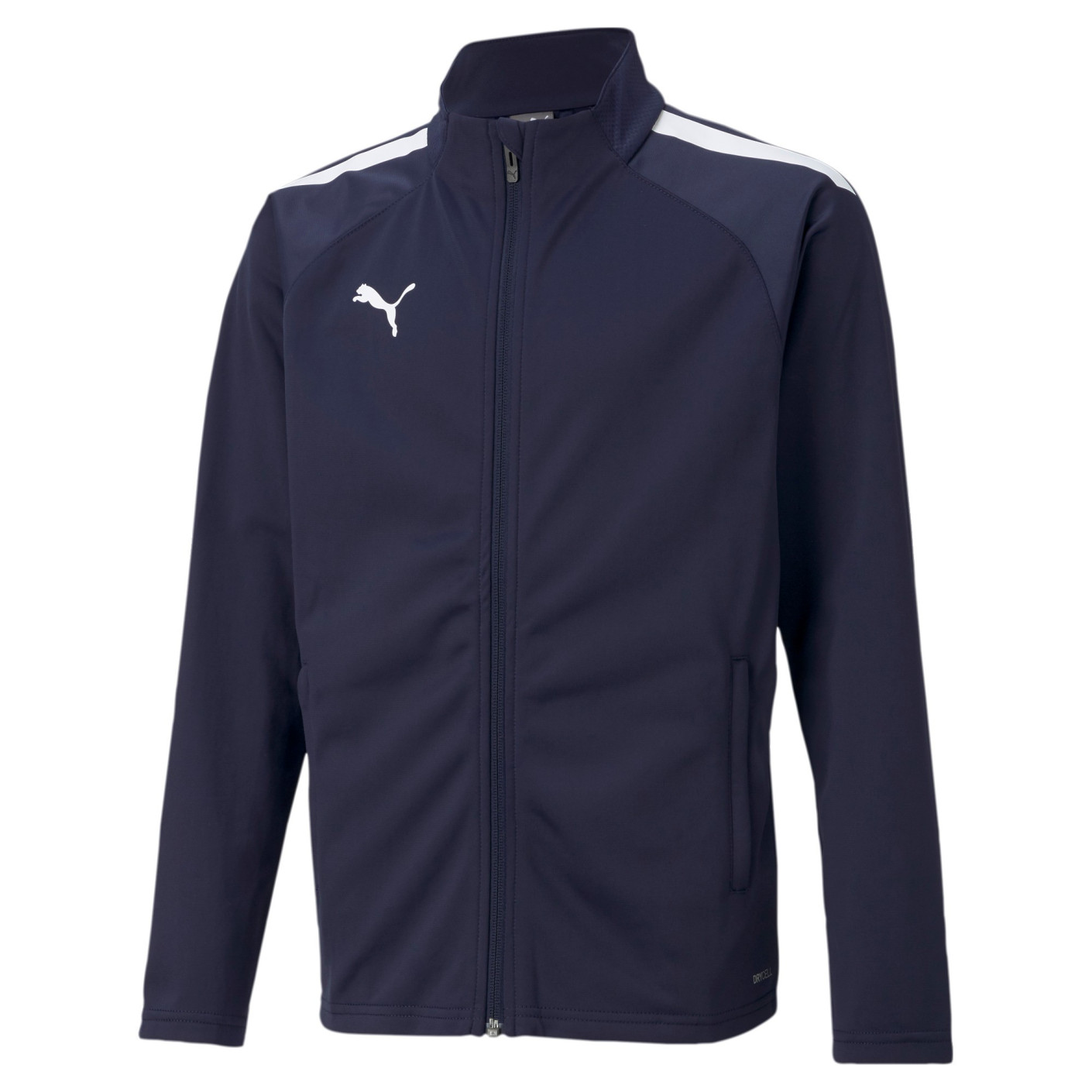 PUMA teamLIGA Full-Zip Trainingspak Kids Donkerblauw Zwart