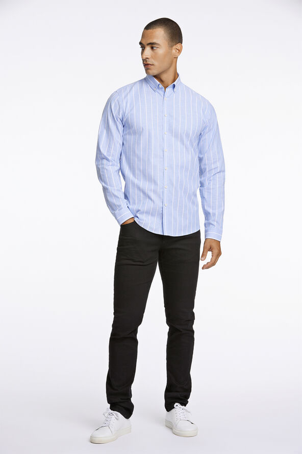 Lindbergh Striped superflex oxford L/S Lt blue