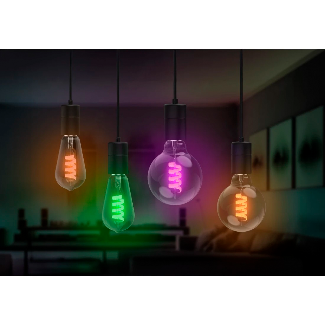 Filament Globe Smarte LED Lampe Dimmbare WiFi Glühbirne mit Smart Home System für iOS/Android E27 / 0.1W (176644) - Multi-Colour