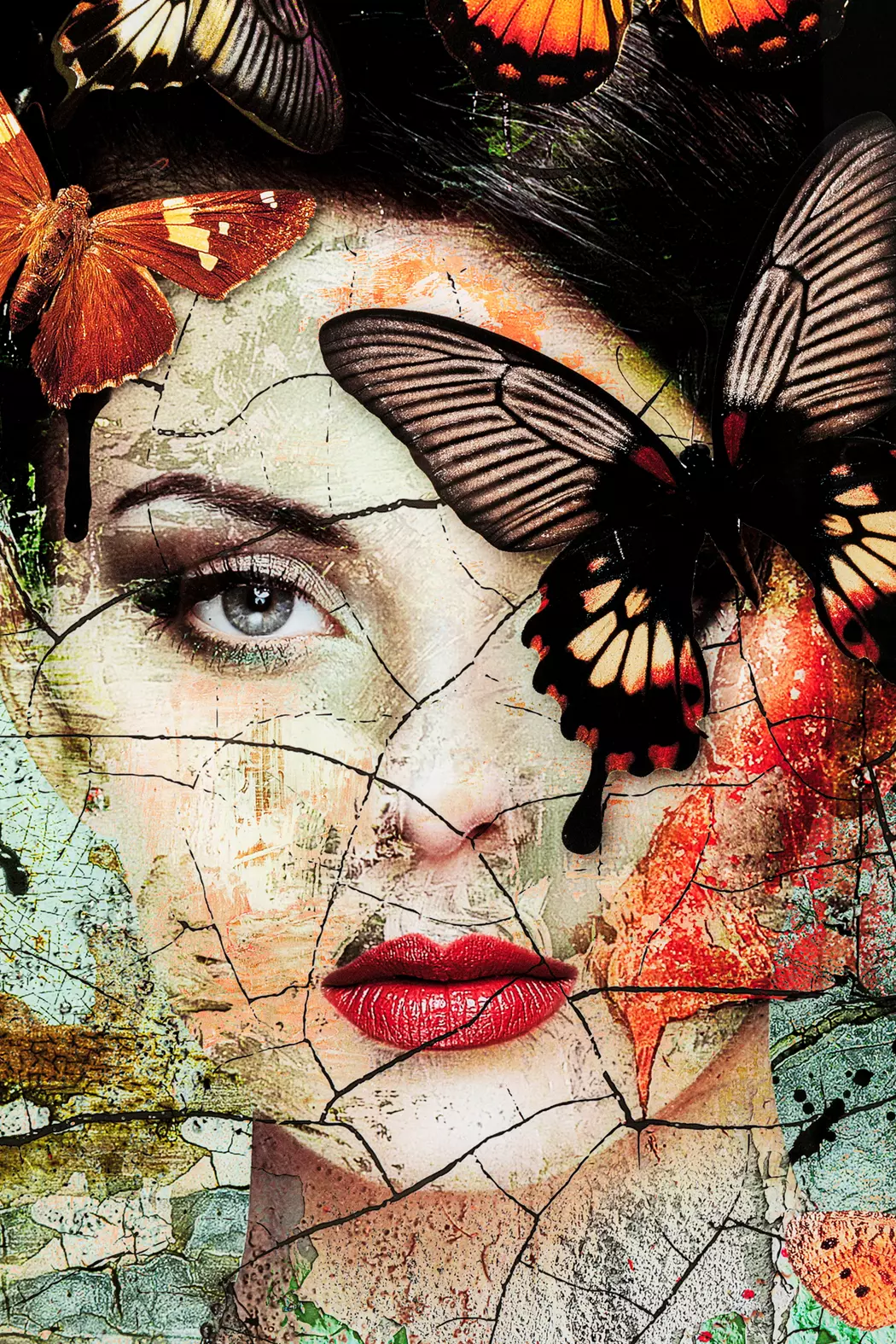 Wandbild 100 x 150 cm Lady Butterfly 53811