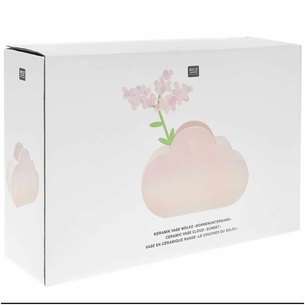 Vase en céramique nuage rose 25 cm