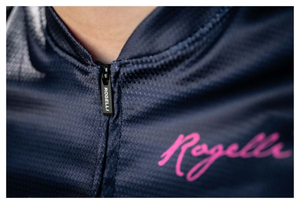 Maillot Manches Courtes Velo Rogelli Marble - Femme - Bleu/Rose