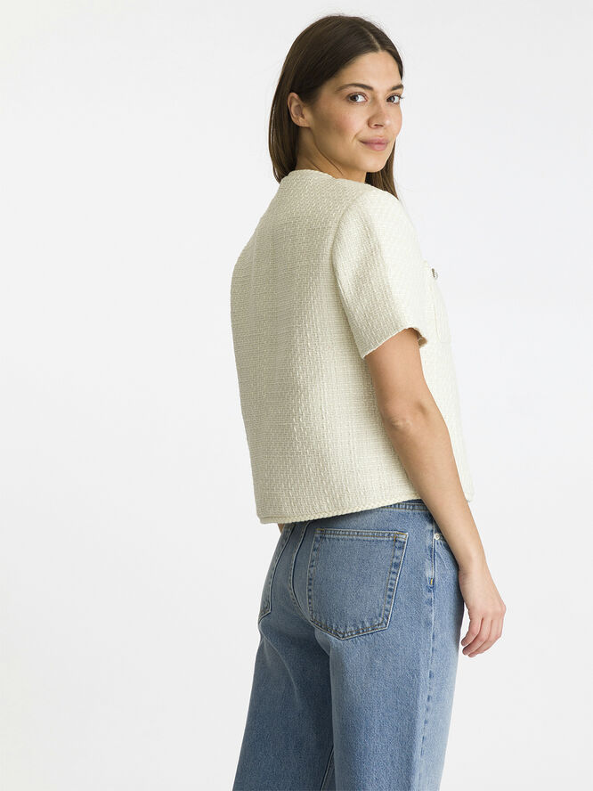 Neo Noir Leena Boucle Jacket Off white
