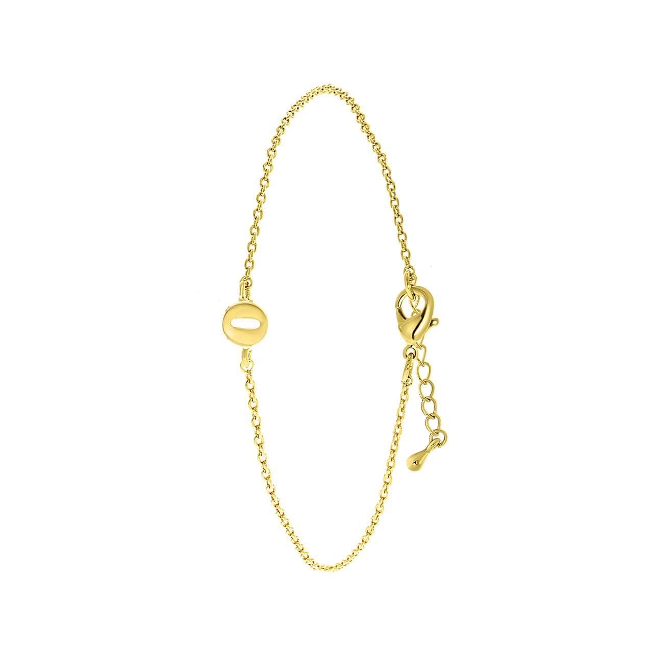 Stalen goldplated armband met letter