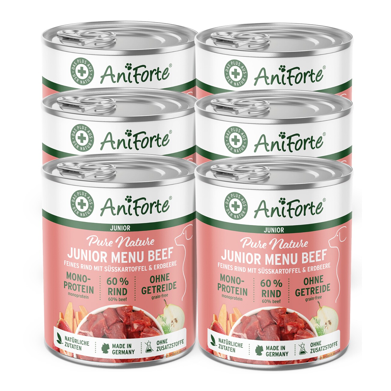 AniForte Nassfutter Junior Menue Rind 6 x 400g