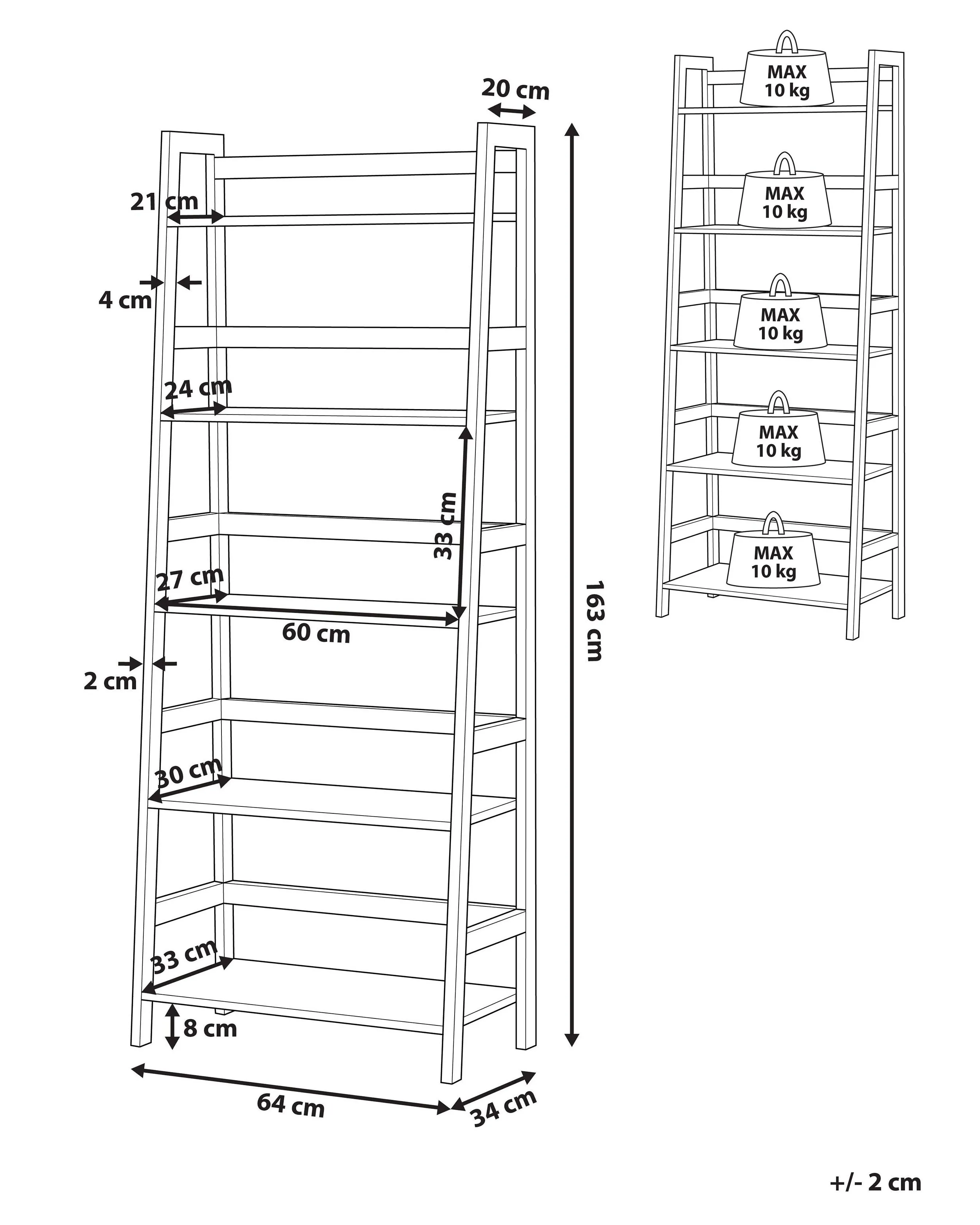 Opbergkast met 5 planken CROYDON 163 cm Zwart