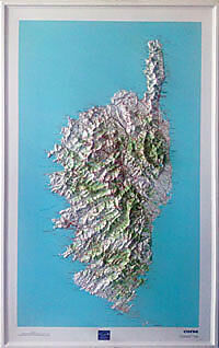 IGN - RELIEF CORSE 1 180 000 FORMAT 113X80