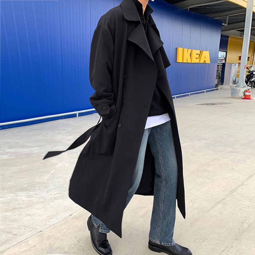 DragonRoad - Effen midi-trenchcoat