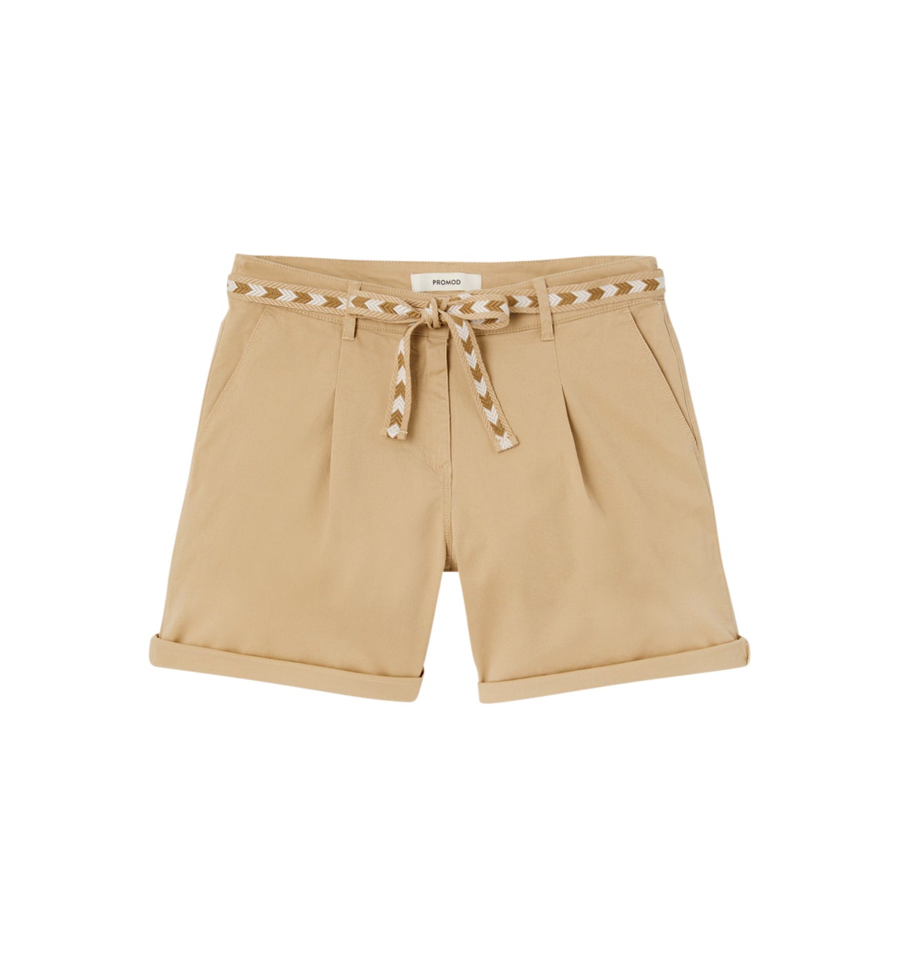Short à pinces + ceinture - Ecru