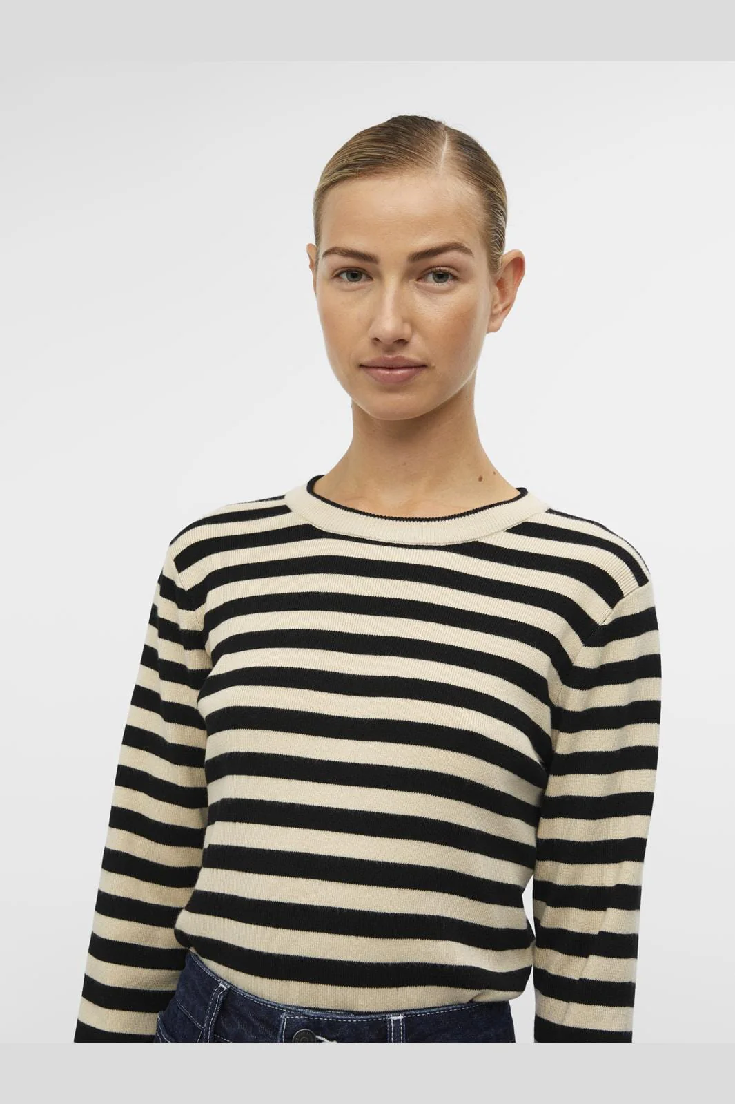 Object Objester Sli L/S Knit Pullover 4482995 sandshell black