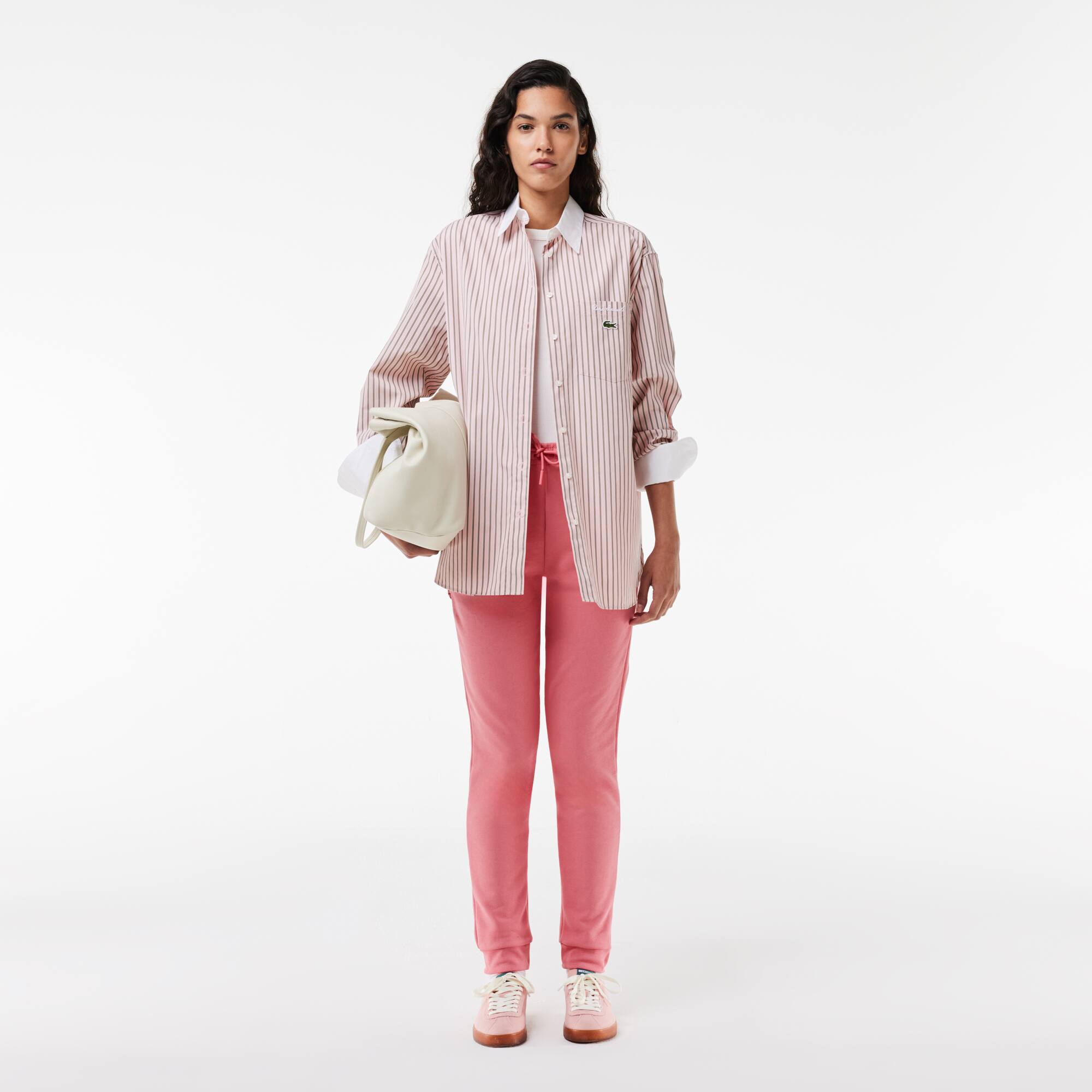Damen LACOSTE Jogger Trainingshose aus ungerautem Fleece Traningshosen - Rosa - Lacoste - Damen