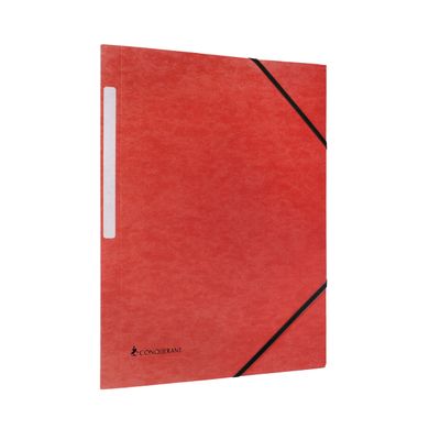 Conquérant - Chemise à élastique 3 rabats - A4 - Carte recyclée 350gr - Rouge