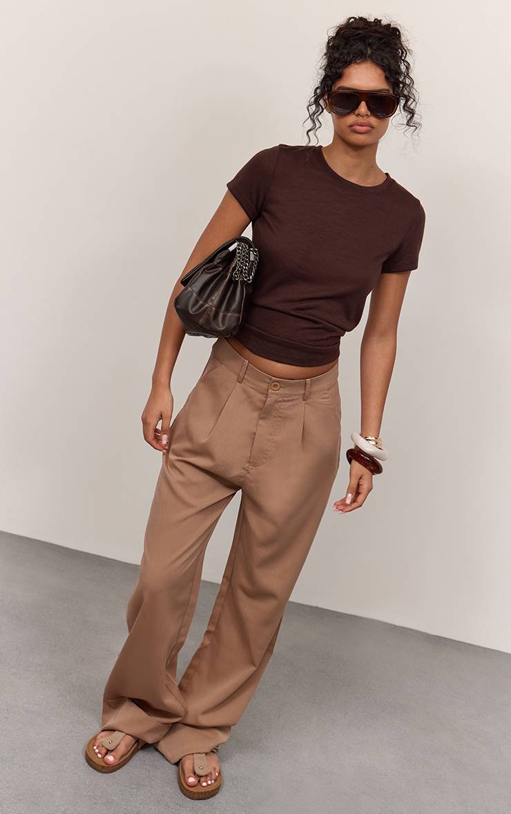 Champignon Pantalon Droit Tissé Oversize À Revers