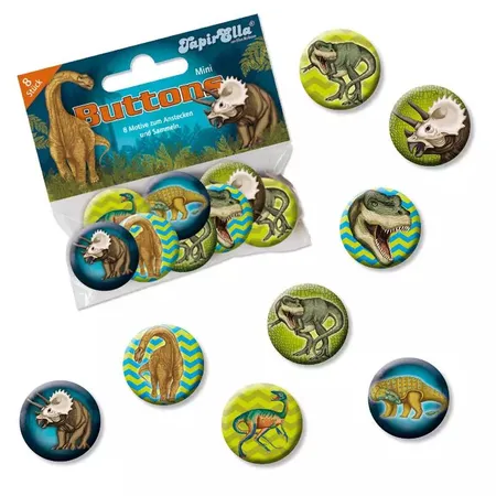 Lutz Mauder TapirElla Mini-Button-Set Dinosaurier, 8-teilig