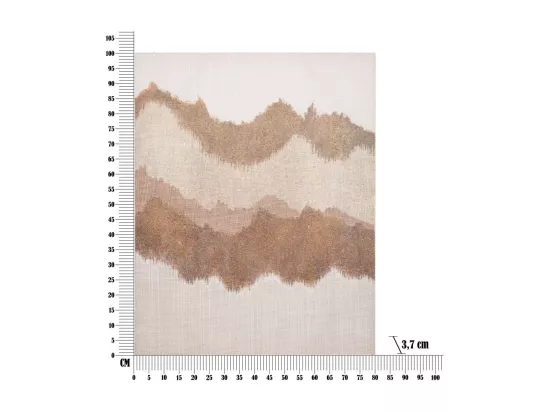 Tableau Mural Artisanal sur Toile - Design Abstrait Cimes de Montagnes - Cadre en Bois de Pin - 80 x 3,7 x 100 cm