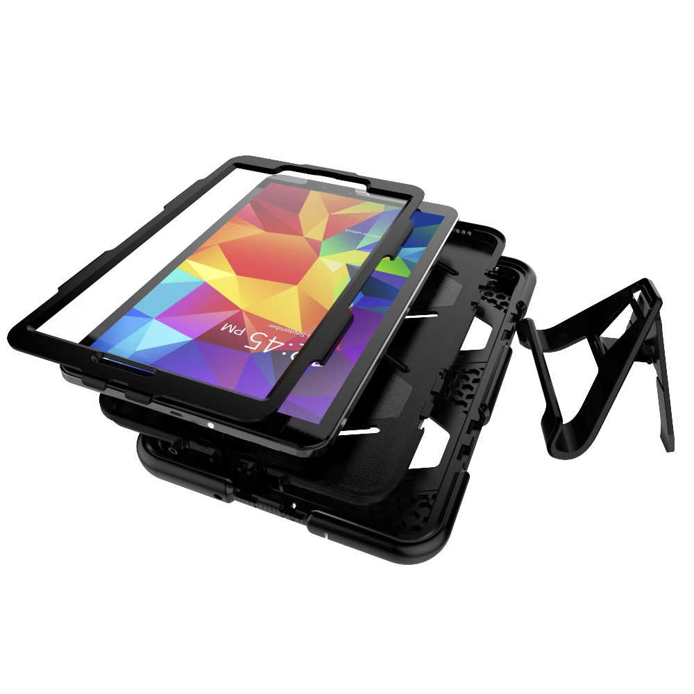 Samsung Galaxy Tab A 10.1 (2016) Snap On Outdoor Silikon Schutz Case Hülle - Schwarz