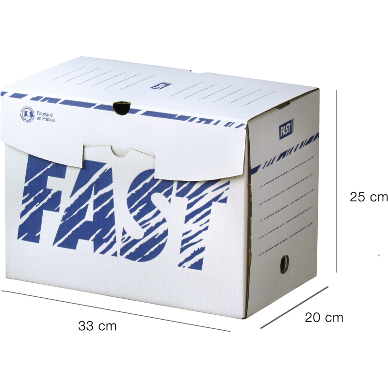 25 Boite D'Archivage Fast D20 Manuel Blanc/Bleu