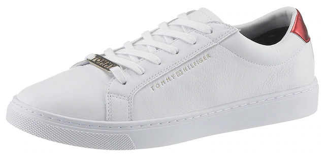 Tommy Hilfiger Sneaker »ESSENTIAL SNEAKER«  , Freizeitschuh, Halbschuh, Schnürer, Kontrastbesatz an der Ferse