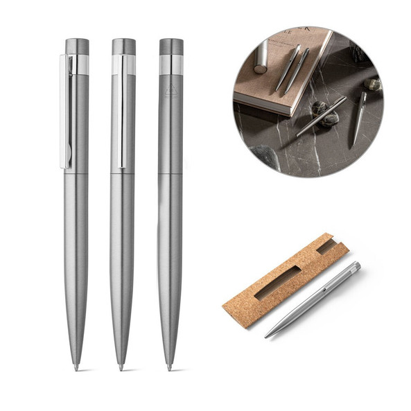 hi!dea 91779 - Stylo à bille avec corps en acier inoxydable (53% rSS) et clip