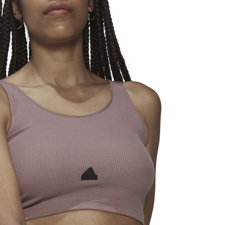 adidas Rib Cropped top Brun