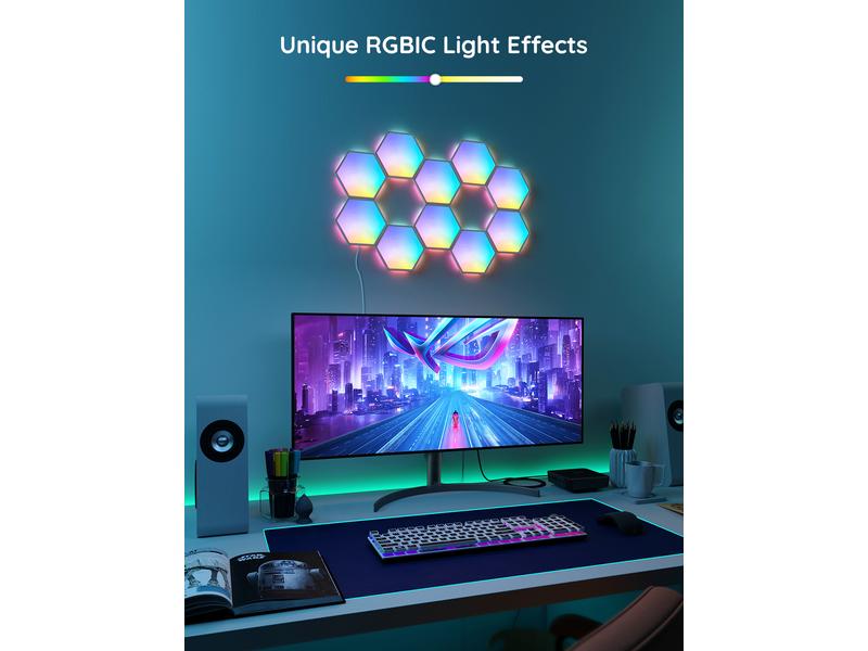 Govee Panelleuchte Glide Hexa, 10er, RGBIC Light Panels