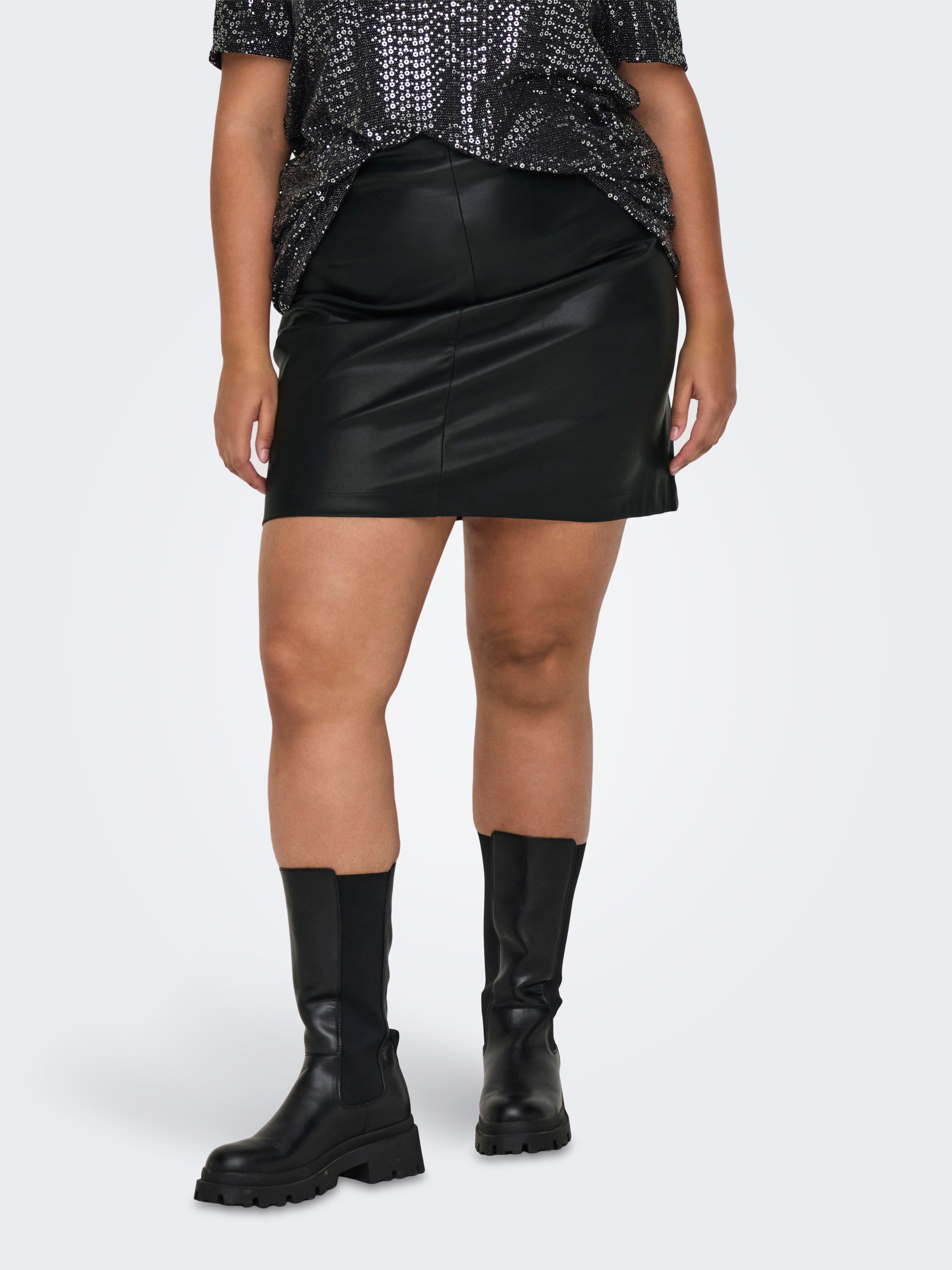 CARZETA Kunstlederrock Black