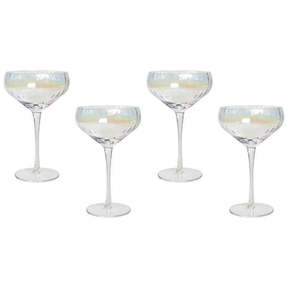 MORGANITE - Champagneglas set van 4 - Transparant - Glas