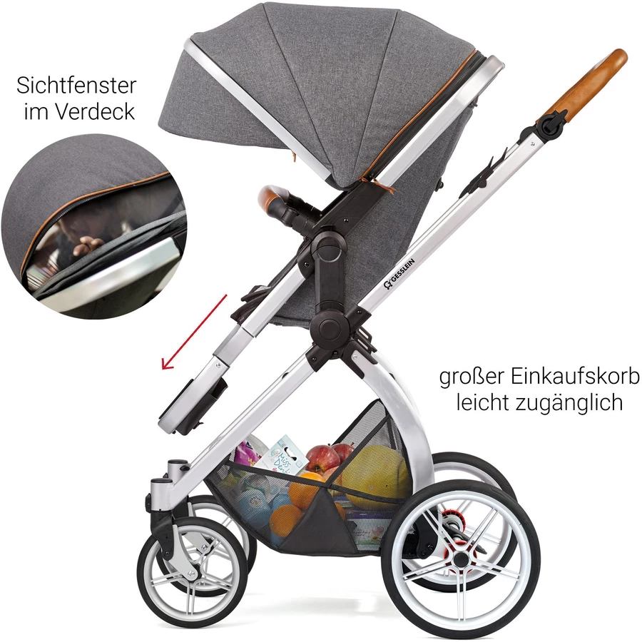 GESSLEIN Kombikinderwagen FX4 Life mit Handbremse, cloud  Sterne