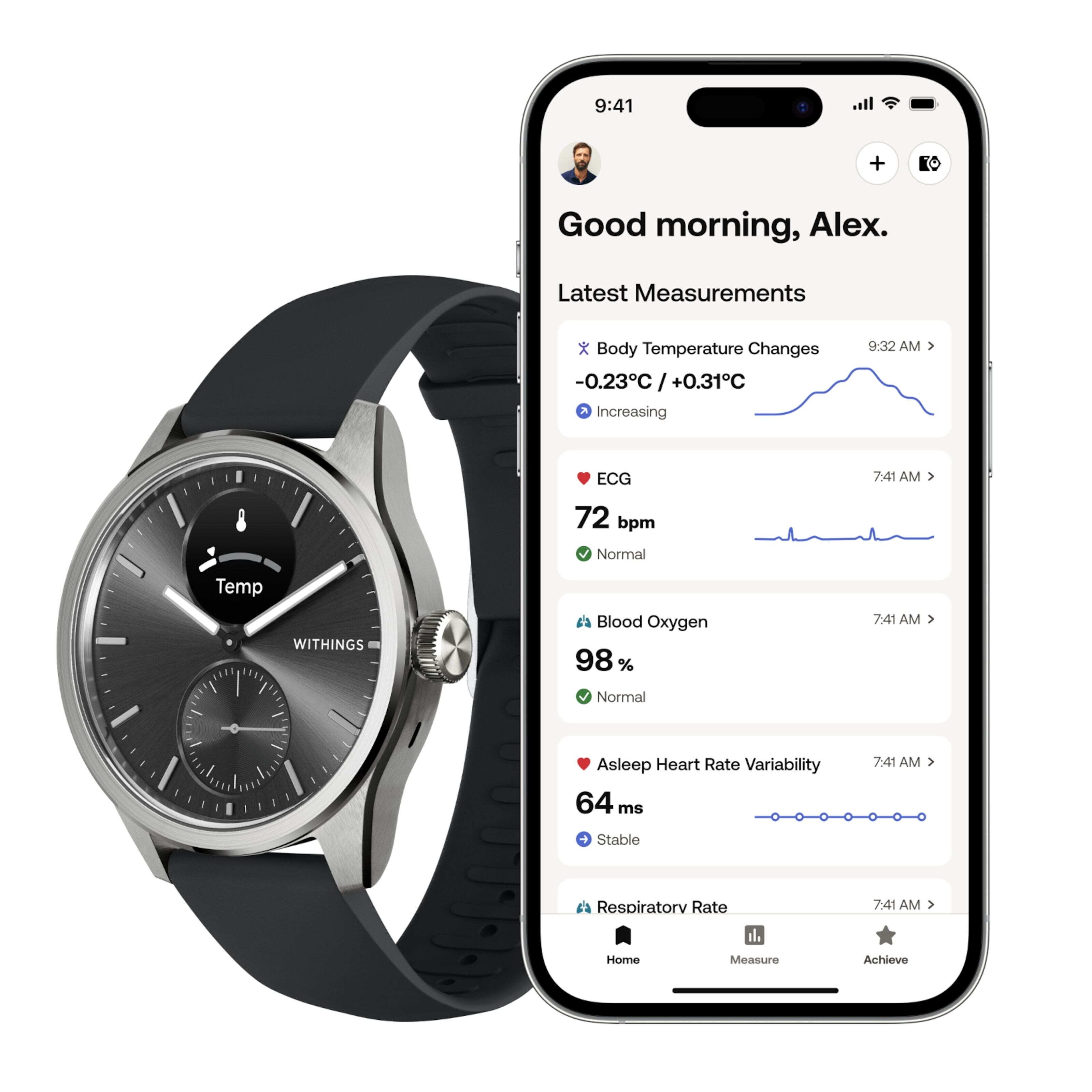 Withings Scanwatch 2 Smartklokke med klassisk urskive 42 mm