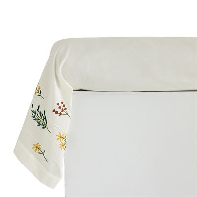 Linge de lit percale brodée