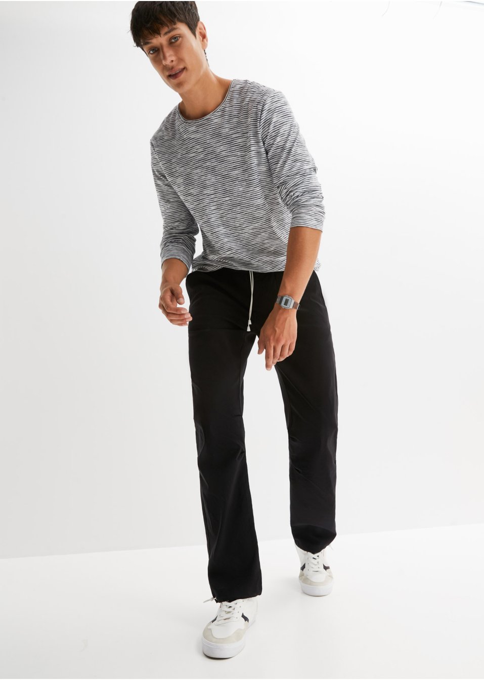 Pantalon taille extensible Loose Fit, Straight