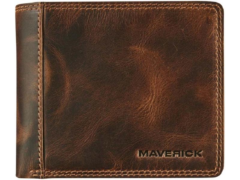 Maverick Portemonnaie Original 11.5 x 9.8 cm, Braun Geldbörse aus Leder