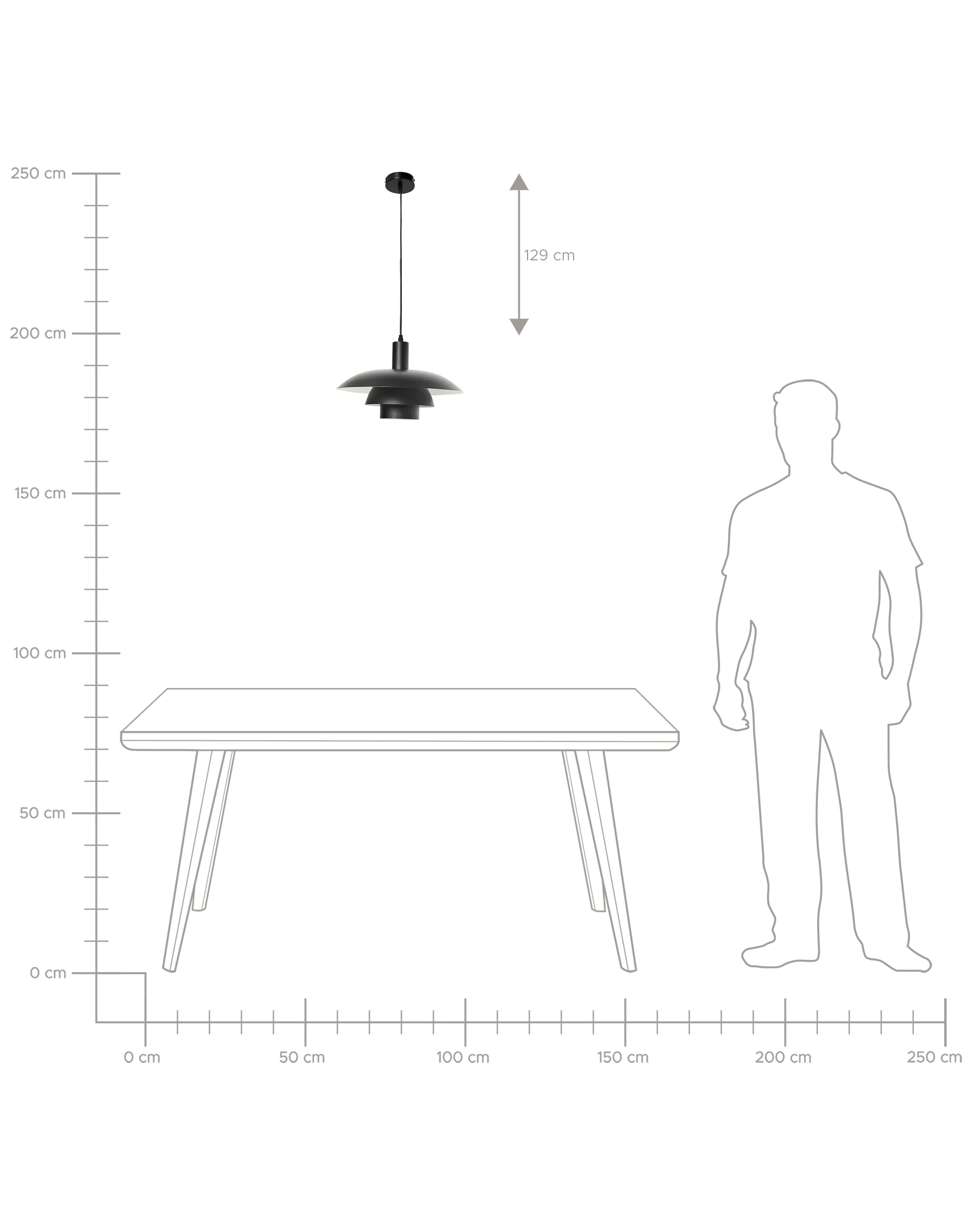 Hanglamp HILBA Metaal Zwart