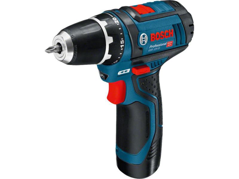 Bosch Professional Akku-Bohrschrauber GSR 12 V-15 Kit 1x 4. 12-Volt-Akku-Bohrschrauber – Das handliche Kraftpaket