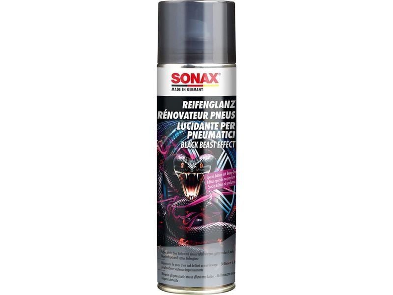 Sonax Reifenglanzspray Black Beast Effect, 500 ml Pflegen, schützen, glänzen. Reifenschwärzer
