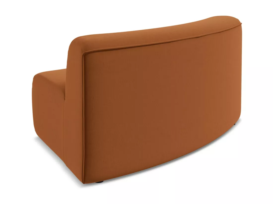 Fauteuil d'angle pour canapé modulable en velours - terre cuite - EKAHI