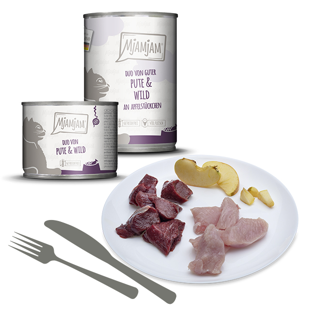DUO von guter Pute & Wild an Apfelstückchen
