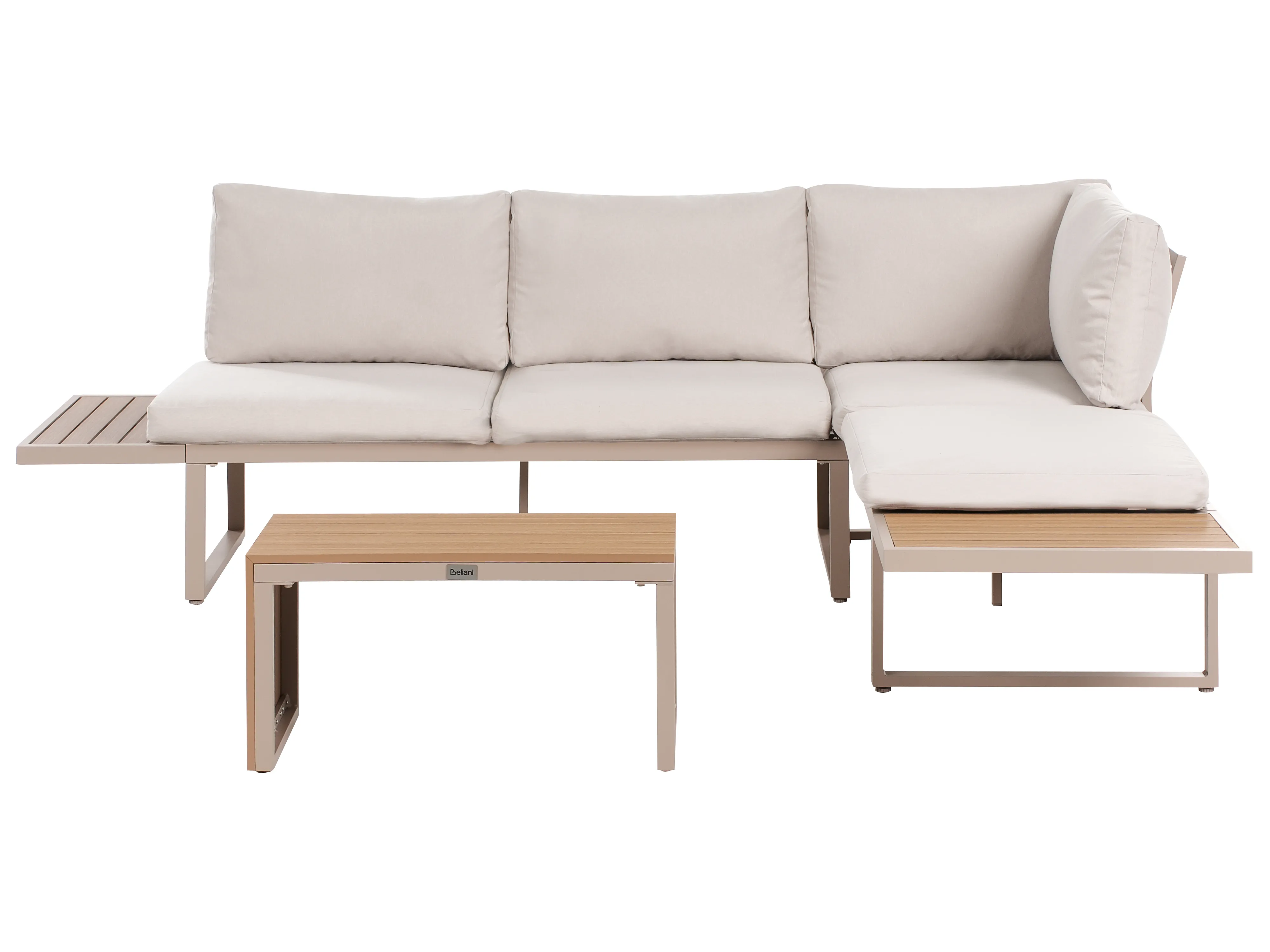 Tuin hoekloungeset met tafel 4-zits PIENZA rechtszijdig modulair Lichtbruin/beige