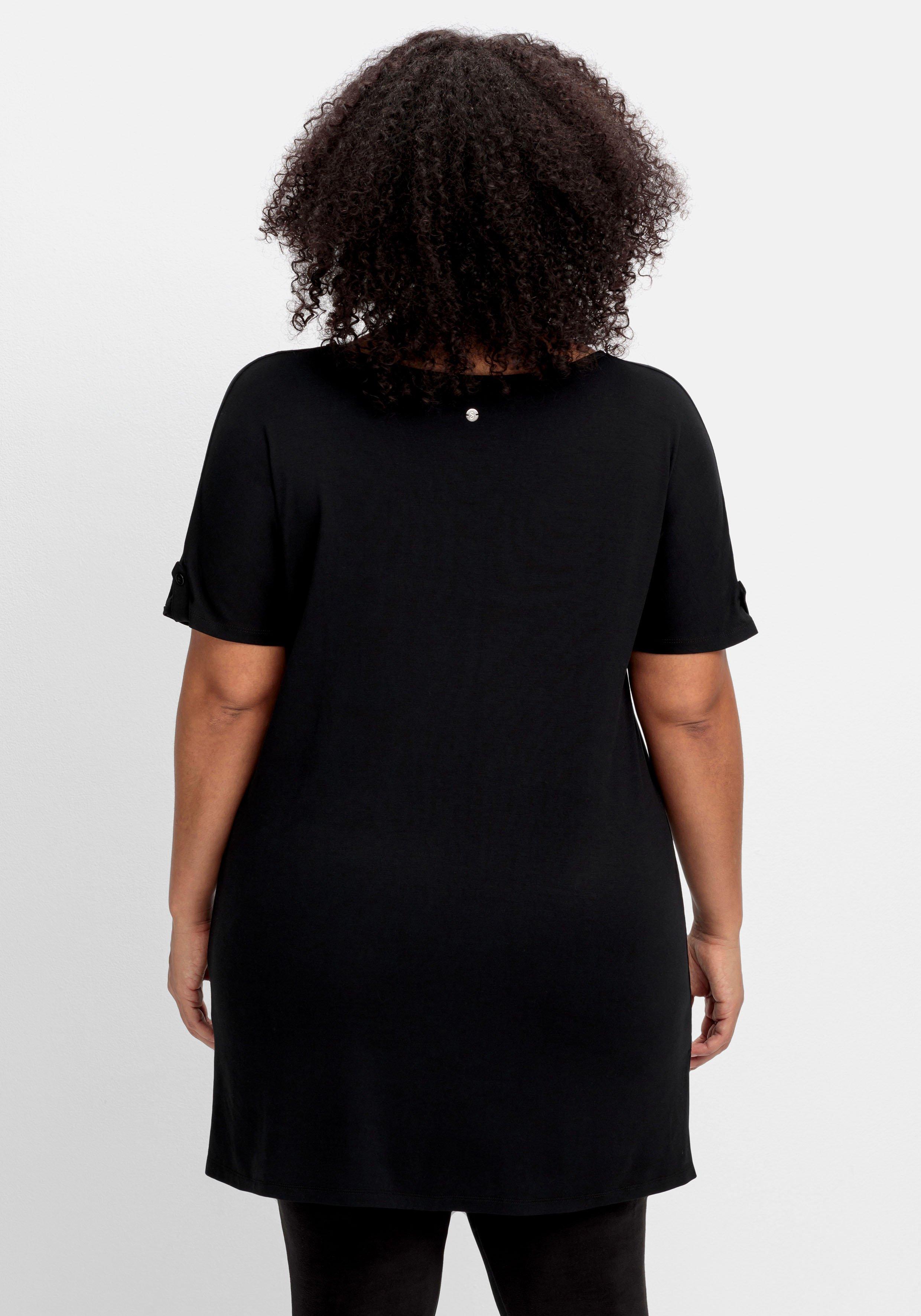 Longshirt mit Frontdruck, in Oversized-Form