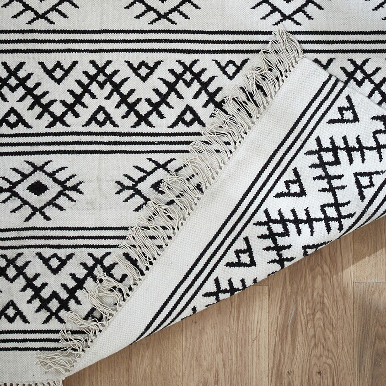 Cyrillus Tapis tissé en Laine & Coton ethnique beige moyen - 160x230 cm