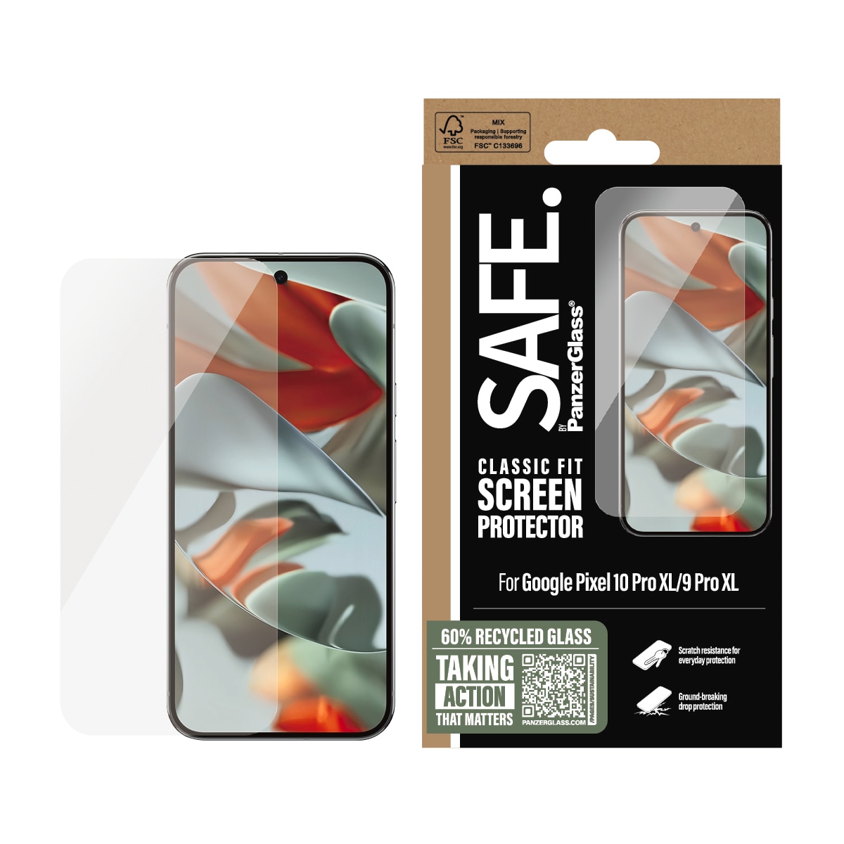 SAFE by PanzerGlass Displayschutzglas »Classic Fit Screen Protector« für Google Pixel 9 Pro XL;Google Pixel 10 Pro XL Displayschutzfolie, Schutzfolie, Bildschirmschutz, kratz- & stossfest