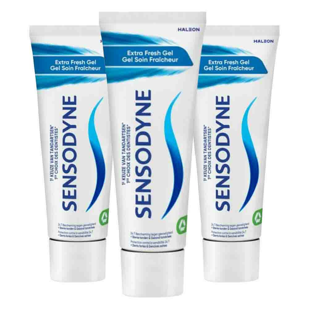 3x Sensodyne Tandpasta Extra Fresh Gel75 ml