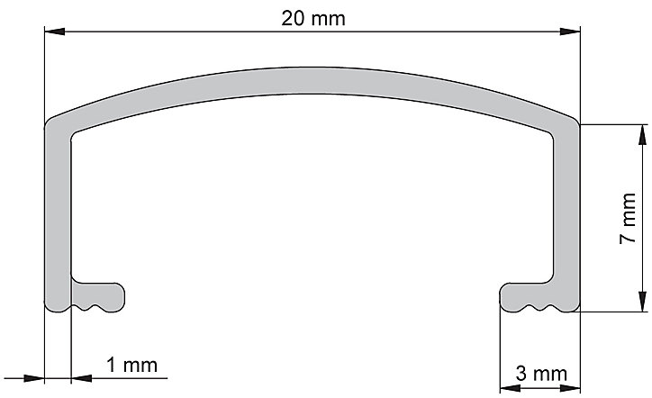 Profilé décoratif pour carrelage intérieur Diall bord émoussé aluminium effet chromé poli L.1,83m x l.2cm x ep.6mm