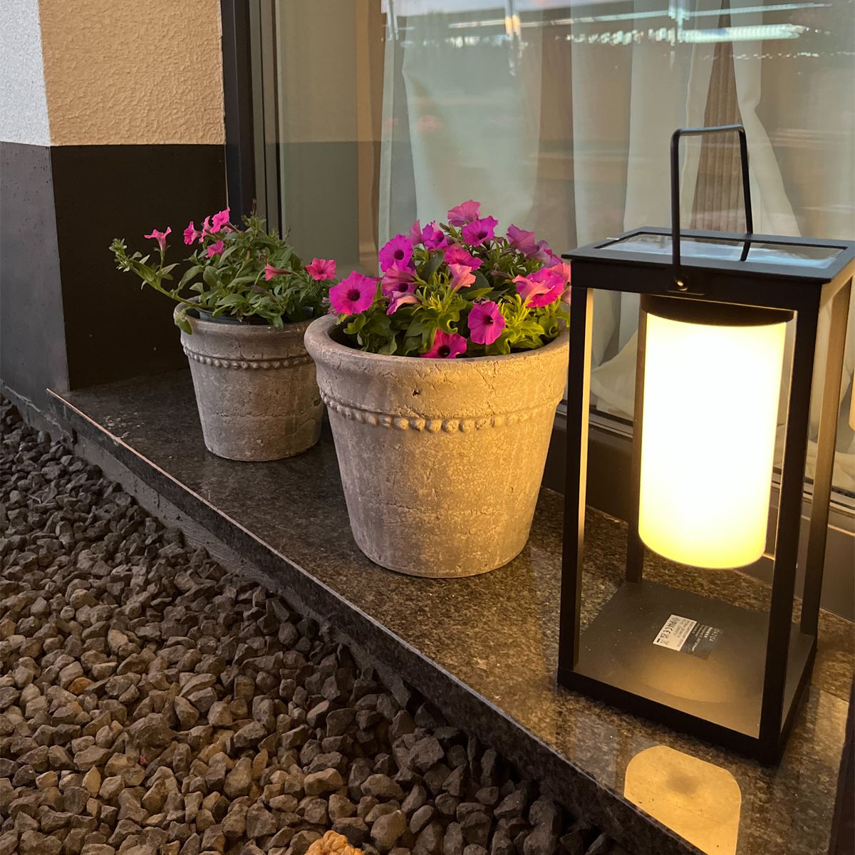 Moderne buitenlamp zwart incl. LED en dimmer solar - Denlu