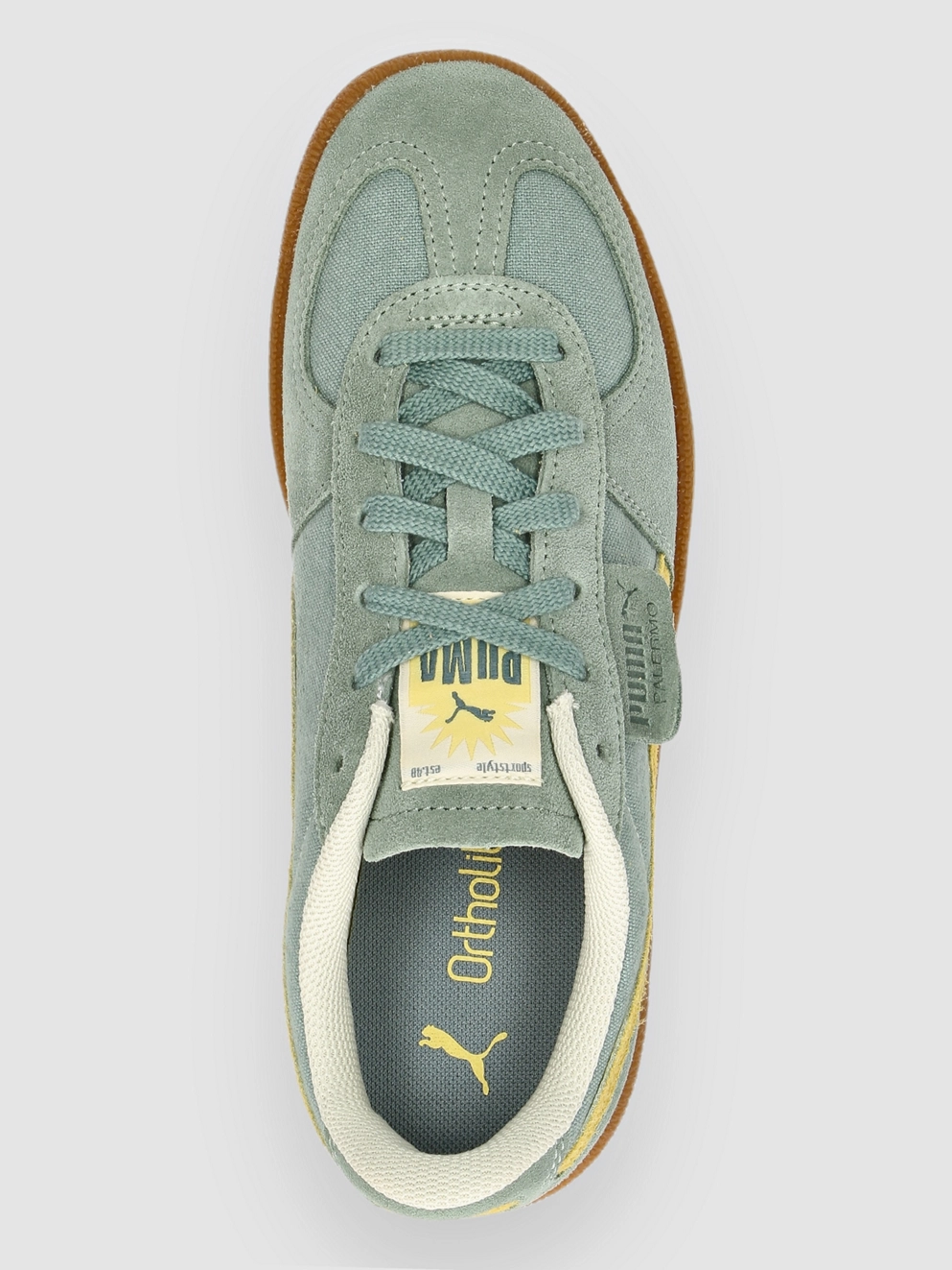 Puma Palermo Weathered Sneakers green moon/sunny yellow